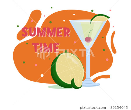 Kamikaze cocktail. Summer drink. Flat vector illustration 89154045