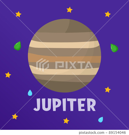 Jupiter. Type of planets in the solar system. Space. Flat vector illustration 89154046