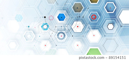 Abstract hexagon background. Technology poligonal design. Digital futuristic minimalism Abstract hexagon background. Technology poligonal design. Digital futuristic minimalism 89154151