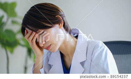 Doctor, medical care, overwork, illness, headache, worries, depression Doctor, medical care, overwork, illness, headache, worries, depression 89154237