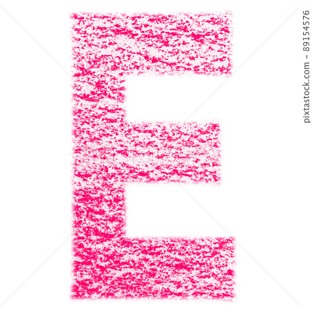 Alphabet drawn with crayon E Uppercase Red Background White With high resolution pass Other colors available 89154576