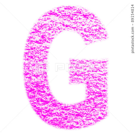 Alphabet drawn with crayon G uppercase pink background white with high resolution pass Other colors available 89154814