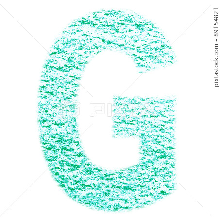 Alphabet drawn with crayon G Uppercase green Background white With high resolution pass Other colors available 89154821