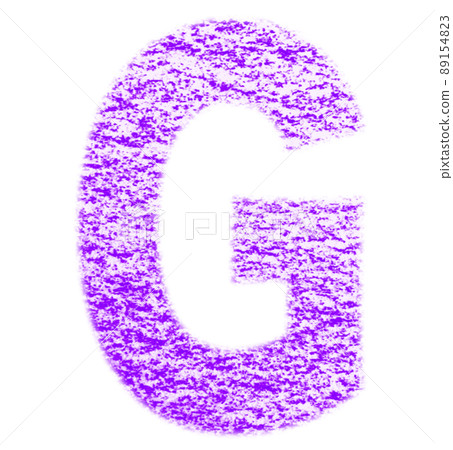 Alphabet drawn with crayon G uppercase purple background white with high resolution pass Other colors available 89154823