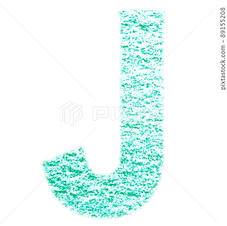Alphabet drawn with crayon J Uppercase letter Green background White With high resolution pass Other colors available 89155208