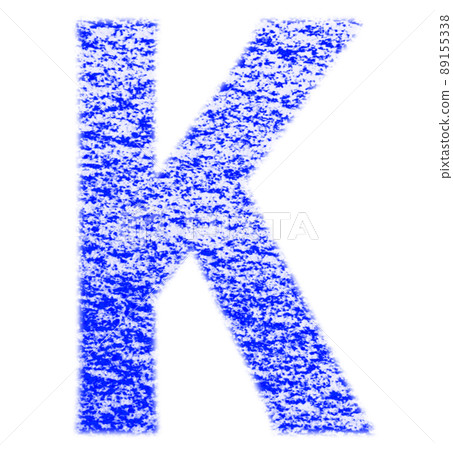 Alphabet drawn with crayon K uppercase blue background white with high resolution pass Other colors available Alphabet drawn with crayon K uppercase blue background white with high resolution pass Other colors available 89155338
