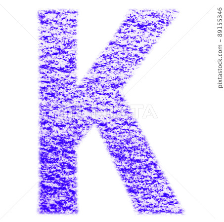 用蠟筆繪製的字母 K 大寫藍色紫色背景白色高分辨率通行證其他顏色可用 89155346