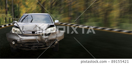 car accident car crash accident on the road After Traffic Accident. car accident car crash accident on the road After Traffic Accident. 89155421