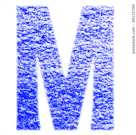 Alphabet drawn with crayon M uppercase blue background white with high resolution pass Other colors available 89155700