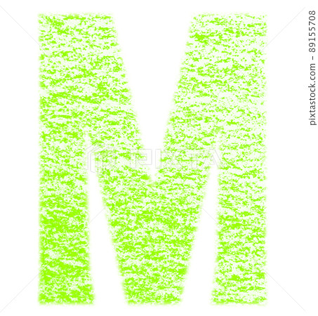 Alphabet drawn with crayon M Uppercase Yellow Green Background White With high resolution pass Other colors available 89155708