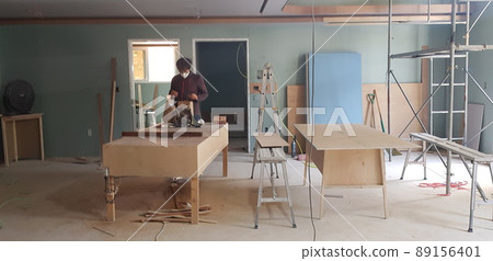 Construction site. Interior. Interior. Carpentry. Woodworking. Construction site. Interior. Interior. Carpentry. Woodworking. 89156401