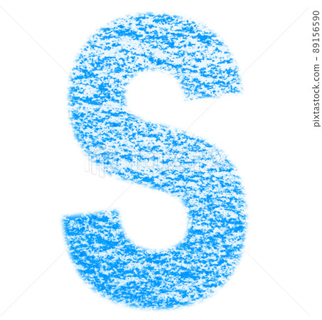 Alphabet drawn with crayon S uppercase blue background white with high resolution pass Other colors available 89156590