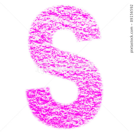 Alphabet drawn with crayon S Uppercase pink Background white With high resolution pass Other colors available 89156592