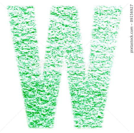 Alphabet drawn with crayon W Uppercase green Background white With high resolution pass Other colors available Alphabet drawn with crayon W Uppercase green Background white With high resolution pass Other colors available 89156927