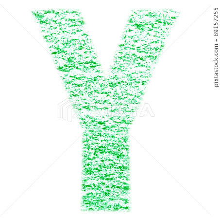 Alphabet drawn with crayon Y Uppercase green Background white With high resolution pass Other colors available 89157255