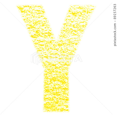 Alphabet drawn with crayon Y Uppercase Yellow Background White With high resolution pass Other colors available 89157263