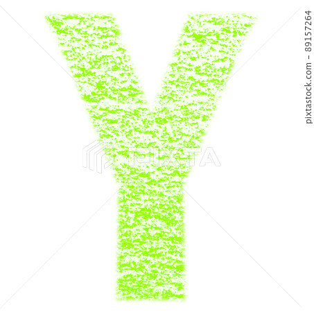 Alphabet drawn with crayon Y Uppercase Yellow Green Background White With high resolution pass Other colors available 89157264