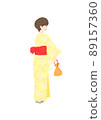 Yukata woman backwards 89157360