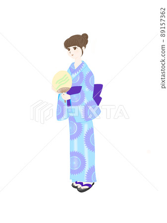 A woman in a yukata A woman in a yukata 89157362