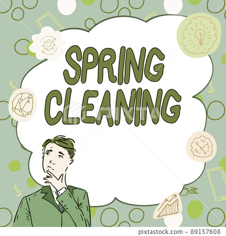 Text showing inspiration Spring Cleaning.... - Stock Illustration ...