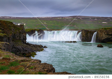 Godafoss waterfall in Iceland, one of the most famous icelandic waterfalls. 89158156