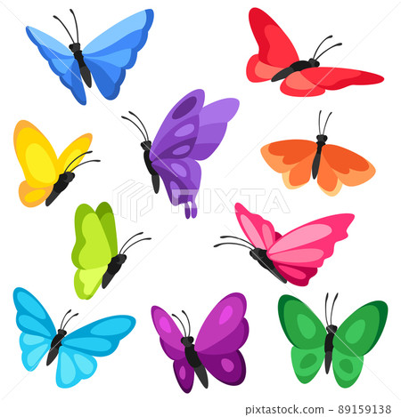 Set of decorative butterflies. Colorful abstract insects. 89159138