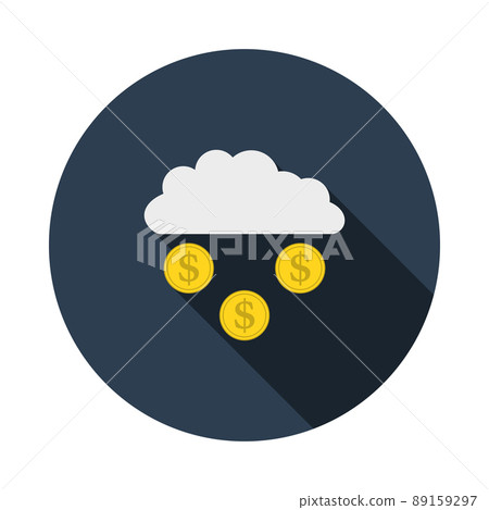Coins Falling From Cloud Icon 89159297