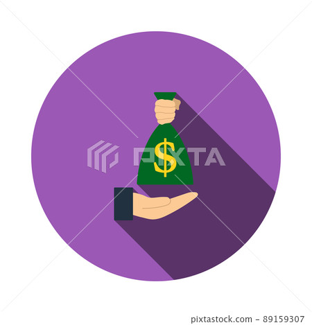 Hand Holding The Money Bag Icon Hand Holding The Money Bag Icon 89159307