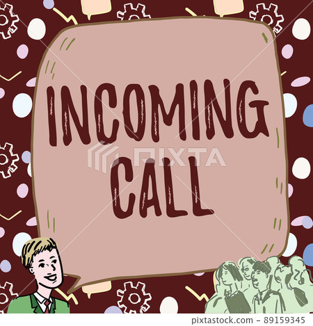 Handwriting text Incoming Call. Word Written on Inbound Received Caller ID Telephone Voicemail Vidcall Businessman With Large Speech Bubble Talking To Crowd Presenting New Ideas Handwriting text Incoming Call. Word Written on Inbound Received Caller ID Telephone Voicemail Vidcall Businessman With Large Speech Bubble Talking To Crowd Presenting New Ideas 89159345