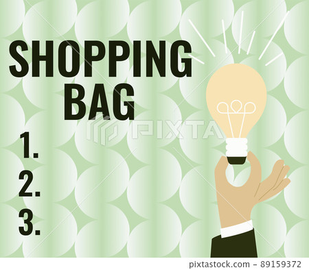 Text showing inspiration Shopping Bag. Business overview Containers for carrying personal possessions or purchases Colleagues Conencting Two Pieces Jigsaw Puzzle Together Showing Teamwork. 89159372