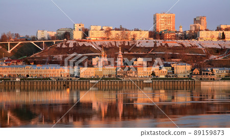 View of Nizhny Novgorod from the Okskaya embankment on the Strelka View of Nizhny Novgorod from the Okskaya embankment on the Strelka 89159873