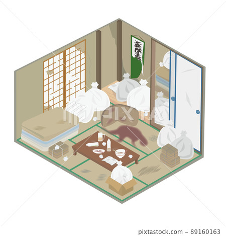 Japanese-style tatami mats with traces of lonely death 89160163
