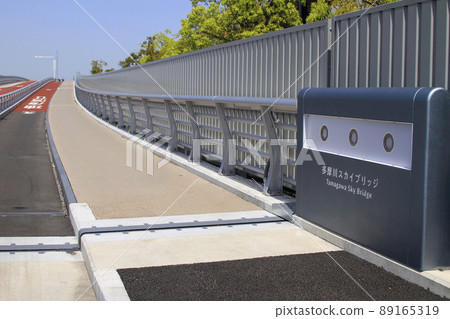 多摩川天橋的橋名牌，King Sky Front十字路口的河口側 89165319