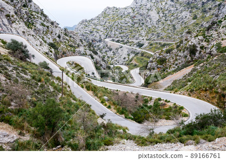 Serpentine road direction sa calobra, majorca 89166761