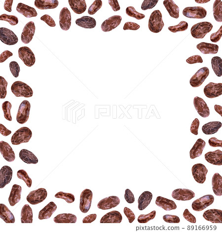 Cocoa beans card. Watercolor illustration for invitation, menu Cocoa beans card. Watercolor illustration for invitation, menu 89166959