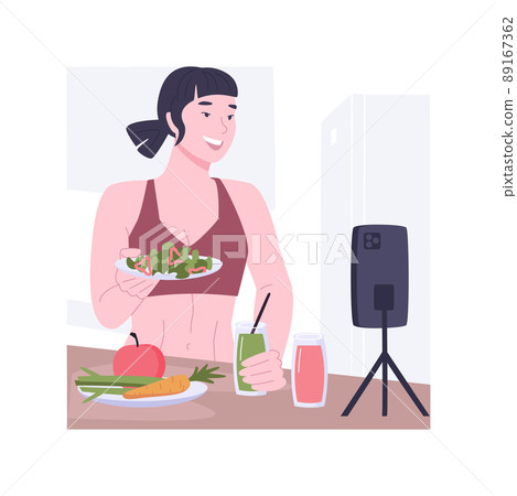 Healthy cooking blog isolated cartoon vector illustrations. Healthy cooking blog isolated cartoon vector illustrations. 89167362