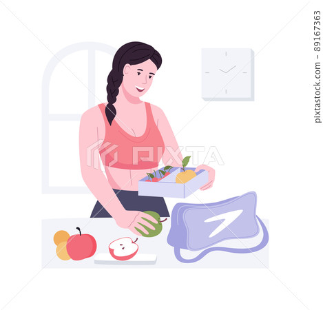 Packing healthy lunchbox isolated cartoon vector illustrations. Packing healthy lunchbox isolated cartoon vector illustrations. 89167363