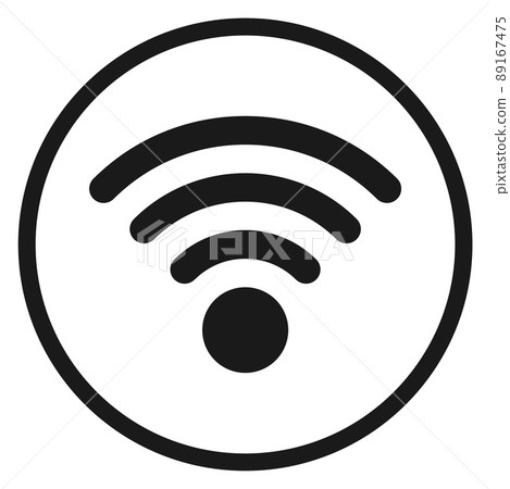 Wi-fi spot label. Wireless net round icon Wi-fi spot label. Wireless net round icon 89167475