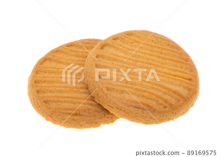 butter round cookie isolated butter round cookie isolated 89169575