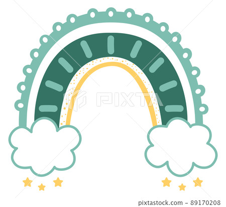Scandinavian rainbow print. Decorative color arch symbol Scandinavian rainbow print. Decorative color arch symbol 89170208
