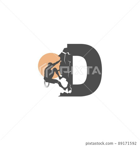 Rock climber climbing letter D illustration Rock climber climbing letter D illustration 89171592