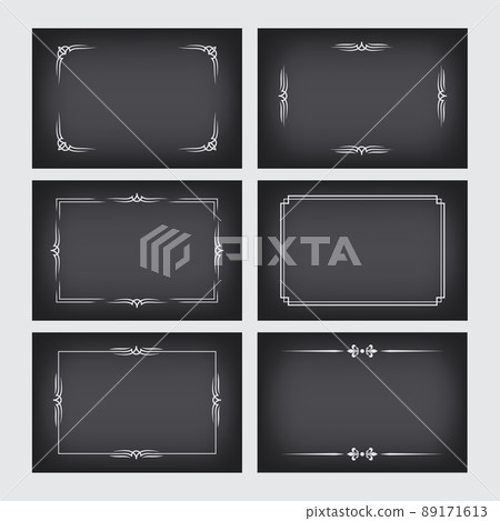 Set of vintage borders in silent film style. Vector retro design elements. Set of vintage borders in silent film style. Vector retro design elements. 89171613