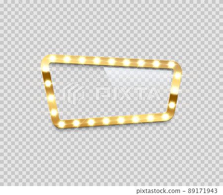 Bulb frame isolated on transparent background. Vector template. 89171943