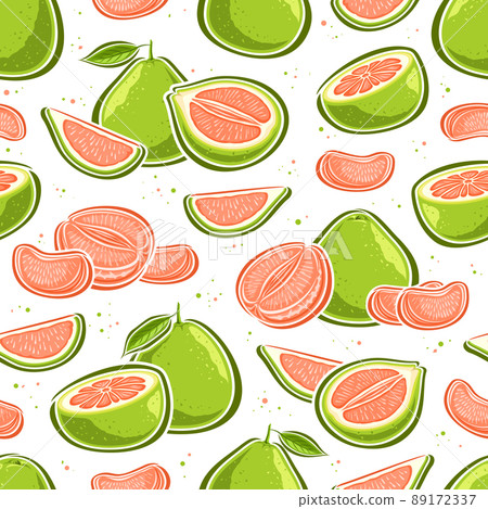 Vector Pomelo seamless pattern Vector Pomelo seamless pattern 89172337