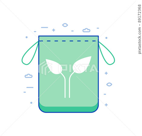 Eco Friendly Cotton Shopper Icon in Line Art Eco Friendly Cotton Shopper Icon in Line Art 89172368