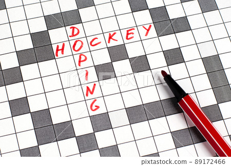 Hockey doping. Text in crossword. Red letters Hockey doping. Text in crossword. Red letters 89172466