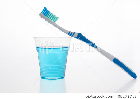 Toothbrush, mouthwash. On a white background Toothbrush, mouthwash. On a white background 89172715