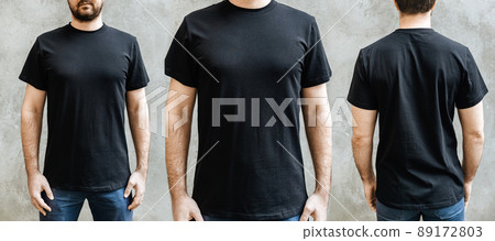 A man in a black T-shirt 89172803