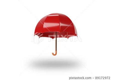 Red umbrella on white background. 3d render Red umbrella on white background. 3d render 89172972