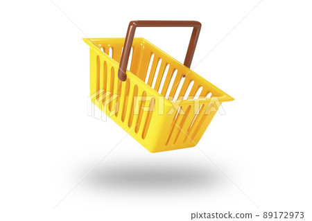 Realistic shopping carts isolated on white background. 3d render Realistic shopping carts isolated on white background. 3d render 89172973
